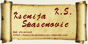 Ksenija Spasenović vizit kartica